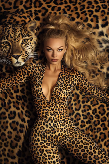 Leopar Pantolon Kombin Leopar Pantolon Kombin
