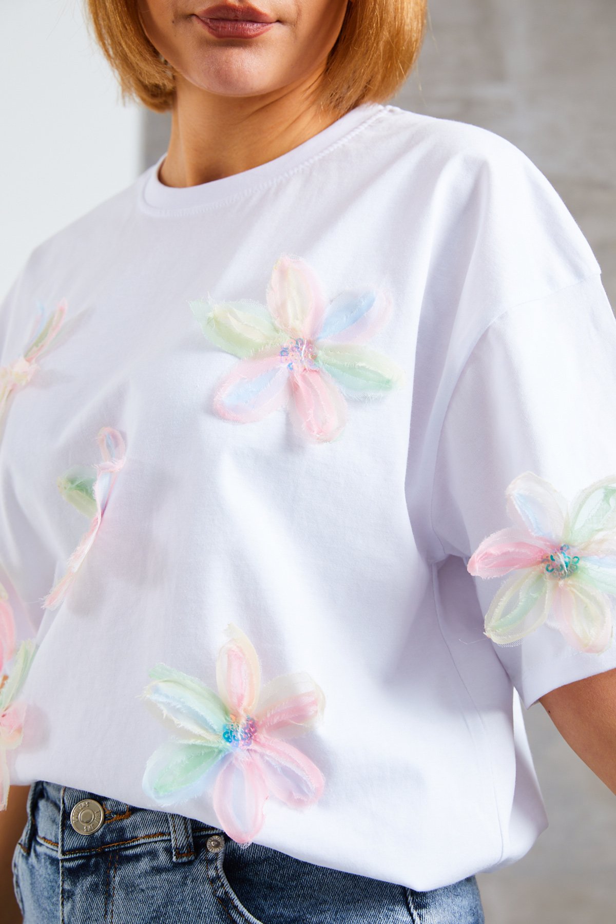 Çiçekli T-Shirt - Görsel 8