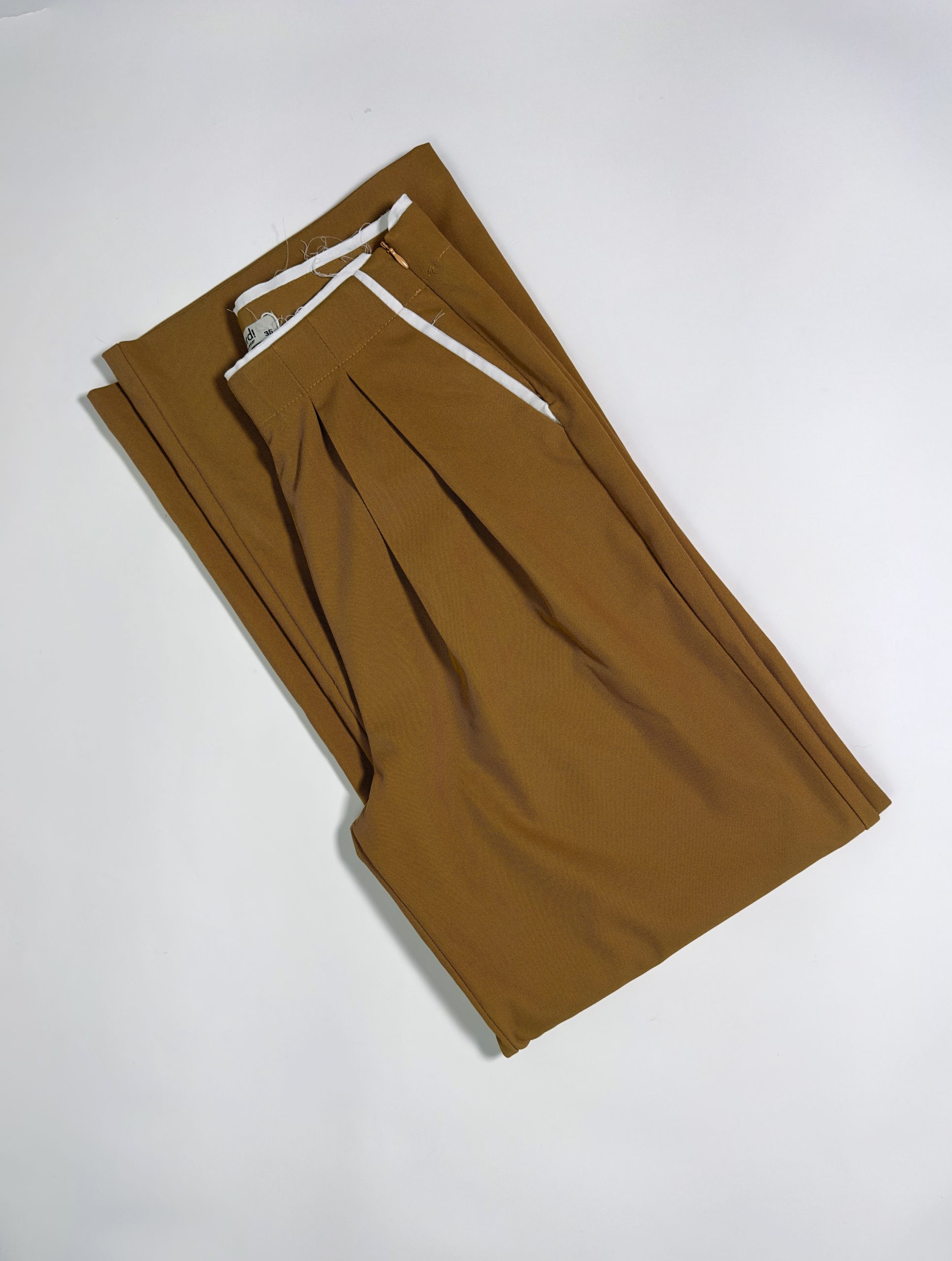Kumaş Palazzo Pantolon - Taba Rengi - Görsel 7